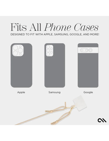 Pasek na ramię do telefonu Case-Mate Phone Crossbody Rope Beżowy