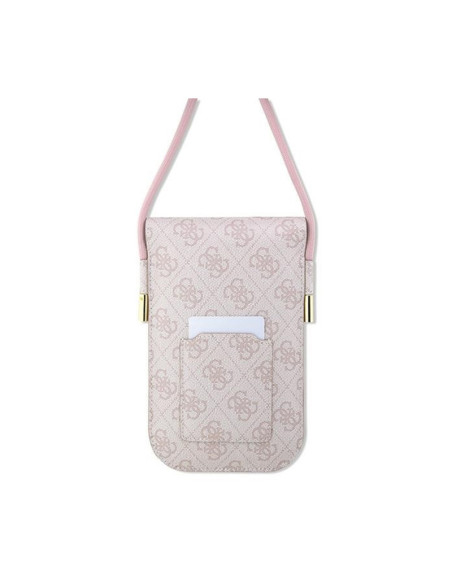 Torebka crossbody na telefon Guess 4G Metal Script Logo Różowy