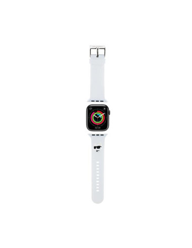 Pasek Do do Apple Watch 38 / 40 / 41 mm Karl Lagerfeld 3D Rubber Choupette Head NFT Biały