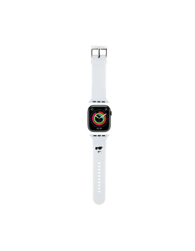 Pasek Do do Apple Watch 42 / 44 / 45 / 49 mm Karl Lagerfeld 3D Rubber Choupette Head NFT Biały