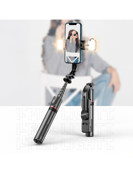 Statyw Tech-Protect L05S Wireless Selfie Stick Tripod & Led Light Czarny