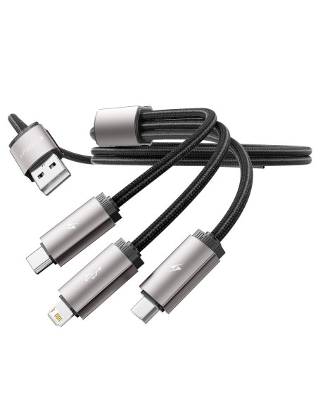 Kabel 3w1 Lightning / Typ-C / Micro-USB Ultraboost 3.5A 100cm Tech-Protect Szary