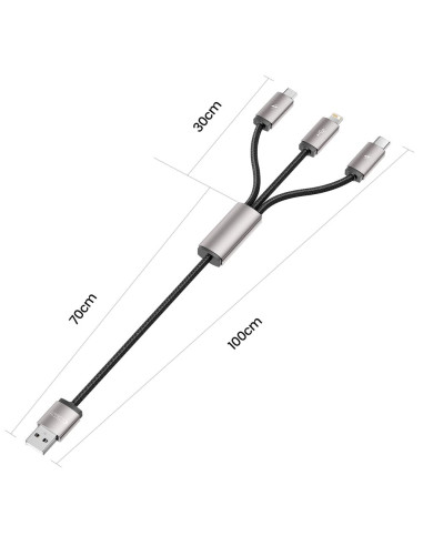 Kabel 3w1 Lightning / Typ-C / Micro-USB...