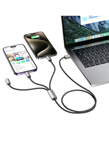 Kabel 3w1 Lightning / Typ-C / Micro-USB...