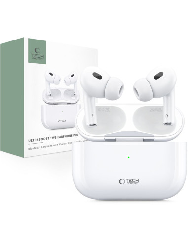 Słuchawki bezprzewodowe Tech-Protect Ultraboost TWS Earphone Pro Biały