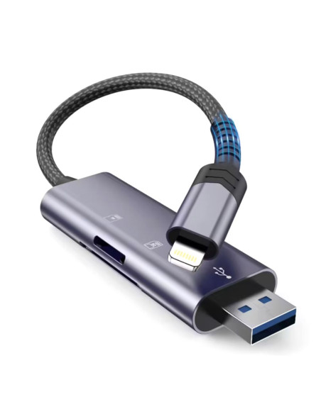 Czytnik kart SD / Micro SD / Lightning / USB Tech-Protect Ultraboost Szary