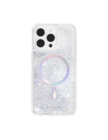 Etui iPhone Do 15 Pro Kate Spade New York Liquid Glitter MagSafe Przezroczysty Brokatowy