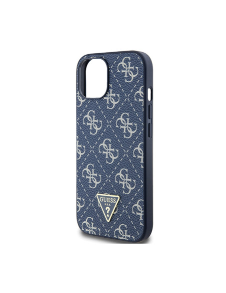 Etui Do iPhone 15 Plus Guess 4G Triangle Metal Logo Niebieski