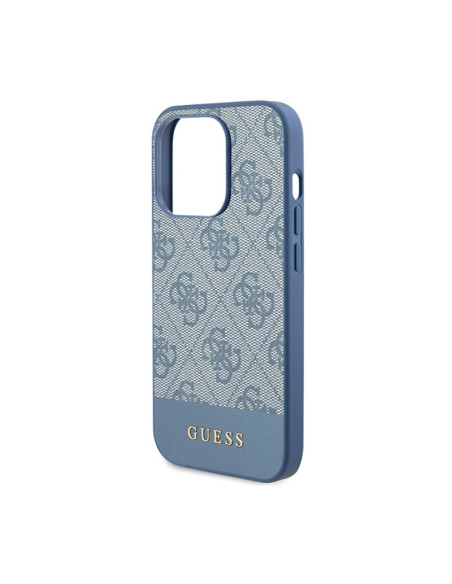 Etui Do iPhone 15 Pro Guess 4G Bottom Stripe Metal Logo Collection Niebieski