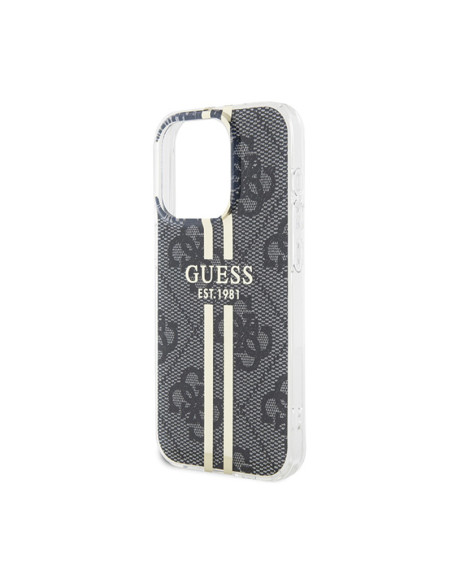 Etui Do iPhone 15 Pro Guess IML 4G Gold Stripe Czarny