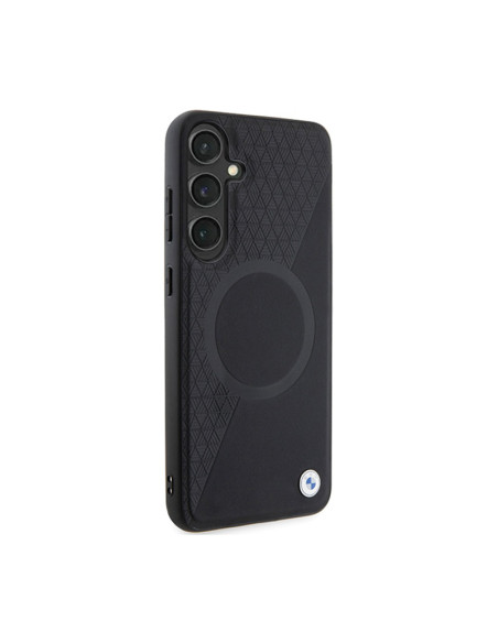 Etui Do Samsung Galaxy S24+ BMW Leather Half Textured & Circle MagSafe Czarny