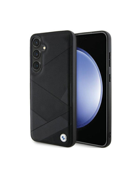 Etui Do Samsung Galaxy S24+ BMW Signature Leather Crossing Lines Pattern Czarny
