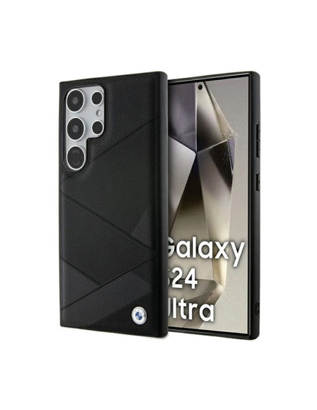 Etui Do Samsung Galaxy S24 Ultra BMW Signature Leather Crossing Lines Pattern Czarny