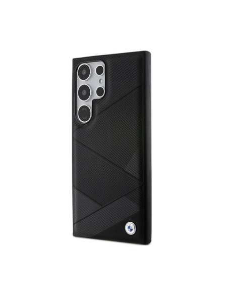 Etui Do Samsung Galaxy S24 Ultra BMW Signature Leather Crossing Lines Pattern Czarny