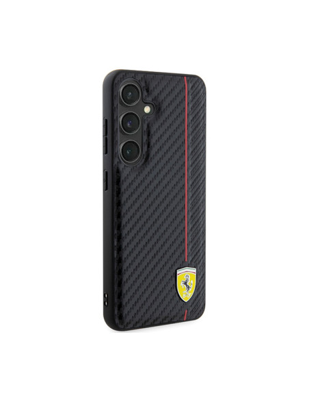 Etui Do Samsung Galaxy S24+ Ferrari Carbon Printed Line Czarny