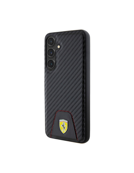Etui Do Samsung Galaxy S24+ Ferrari Carbon Stitched Bottom Czarny