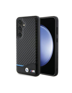 Etui Do Samsung Galaxy S24 BMW Leather Carbon Blue Line Czarny