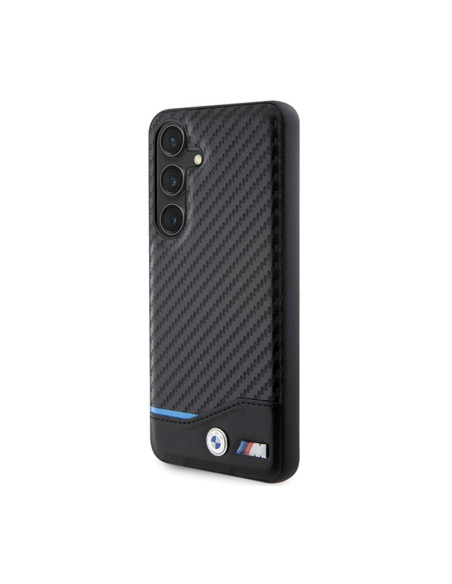 Etui Do Samsung Galaxy S24 BMW Leather Carbon Blue Line Czarny