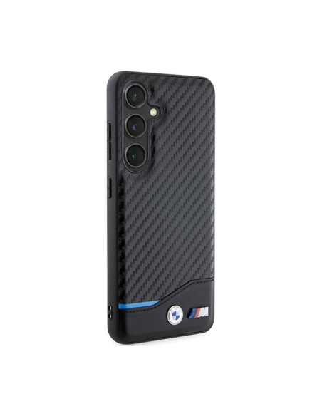 Etui Do Samsung Galaxy S24 BMW Leather Carbon Blue Line Czarny