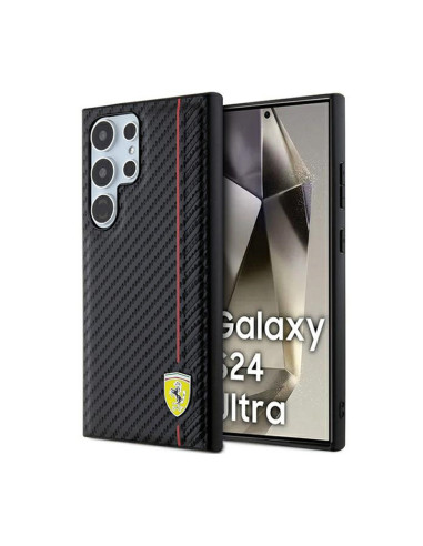 Etui Do Samsung Galaxy S24 Ultra Ferrari Carbon Printed Line Czarny