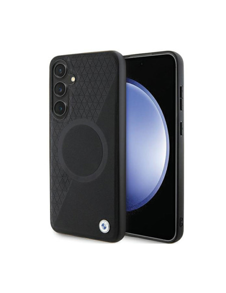 Etui Do Samsung Galaxy S24 BMW Leather Half Textured & Circle MagSafe Czarny