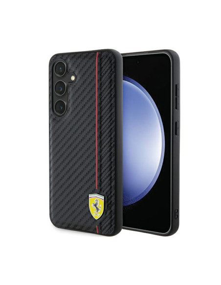 Etui Do Samsung Galaxy S24 Ferrari Carbon Printed Line Czarny