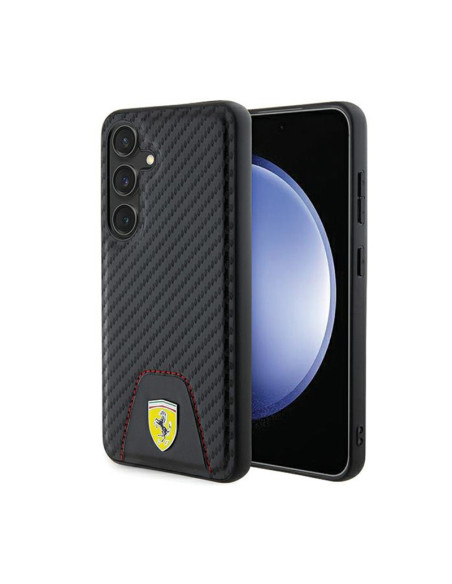 Etui Do Samsung Galaxy S24 Ferrari Carbon Stitched Bottom Czarny