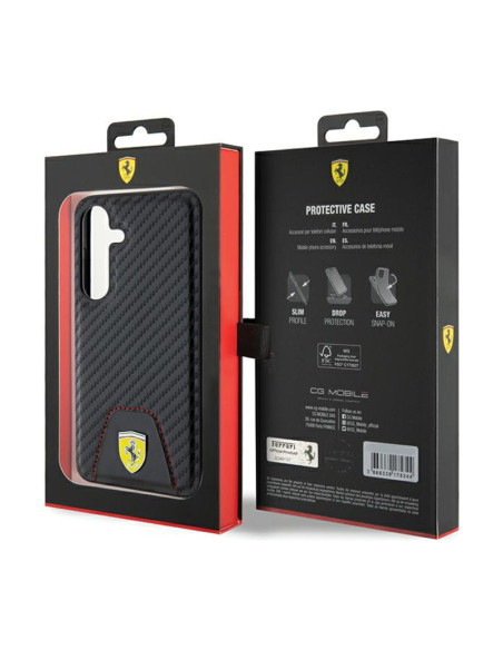 Etui Do Samsung Galaxy S24 Ferrari Carbon Stitched Bottom Czarny