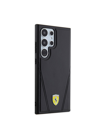 Etui Do Samsung Galaxy S24 Ultra Ferrari Hot Stamp V Lines MagSafe Czarny