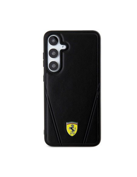 Etui Do Samsung Galaxy S24 Ferrari Hot Stamp V Lines MagSafe Czarny