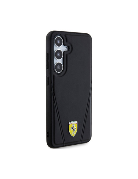 Etui Do Samsung Galaxy S24 Ferrari Hot Stamp V Lines MagSafe Czarny