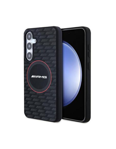 Etui Do Samsung Galaxy S24 AMG Silicone Carbon Pattern MagSafe Czarny