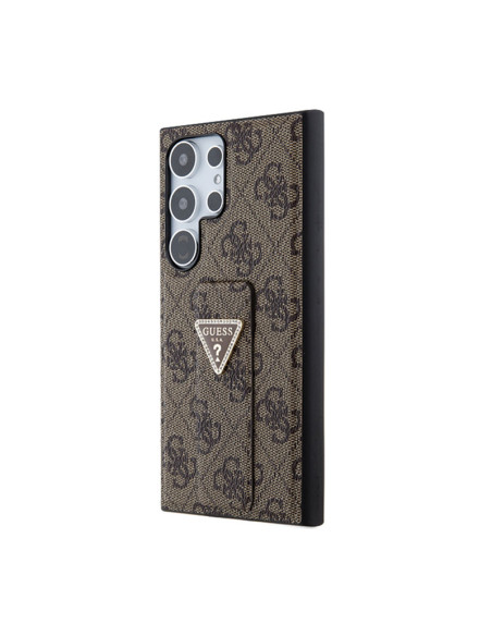 Etui Do Samsung Galaxy S24 Ultra Guess Grip Stand 4G Triangle Strass Logo Brązowy