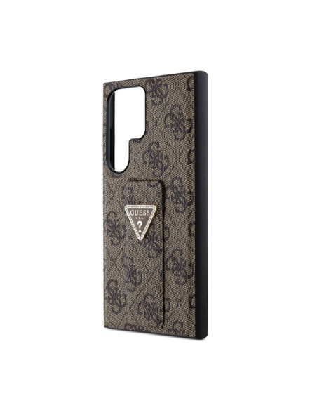 Etui Do Samsung Galaxy S24 Ultra Guess Grip Stand 4G Triangle Strass Logo Brązowy
