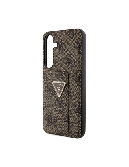 Etui Do Samsung Galaxy S24 Guess Grip Stand 4G Triangle Strass Logo Brązowy