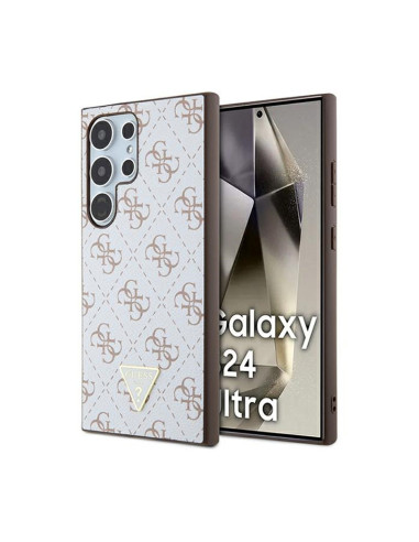 Etui Do Samsung Galaxy S24 Ultra Guess 4G Triangle Metal Logo Biały