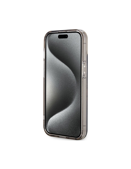 Etui Do iPhone 15 Guess IML Flowers Wreath MagSafe Czarny