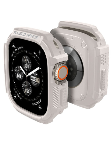 Etui Do Apple Watch ( 49 Mm ) Spigen Rugged Armor Beżowy