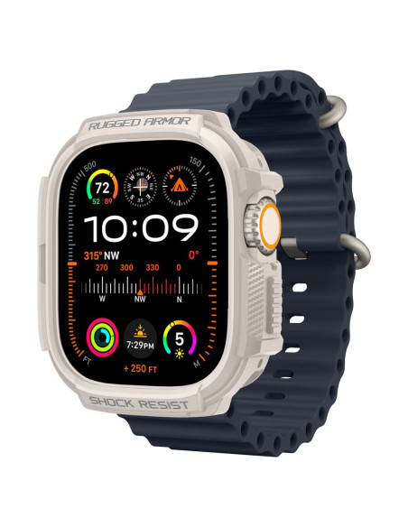 Etui Do Apple Watch ( 49 Mm ) Spigen Rugged Armor Beżowy