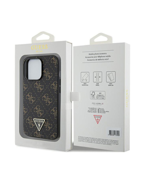 Etui Do iPhone 14 Pro Guess 4G Triangle Metal Logo Czarny