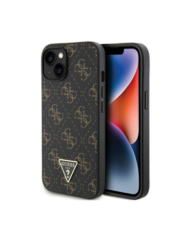 Etui Do iPhone 14 Guess 4G Triangle Metal Logo Czarny