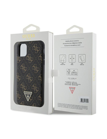 Etui Do iPhone 11 Guess 4G Triangle Metal Logo Czarny