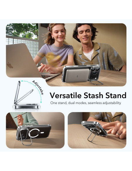 Etui do iPhone 17 Pro Max ESR MagSafe Hybrid z podpórką MagSafe Przezroczysty