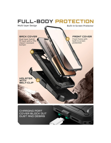 Etui do iPhone 17 Pro Max SupcaseUb Pro Czarny