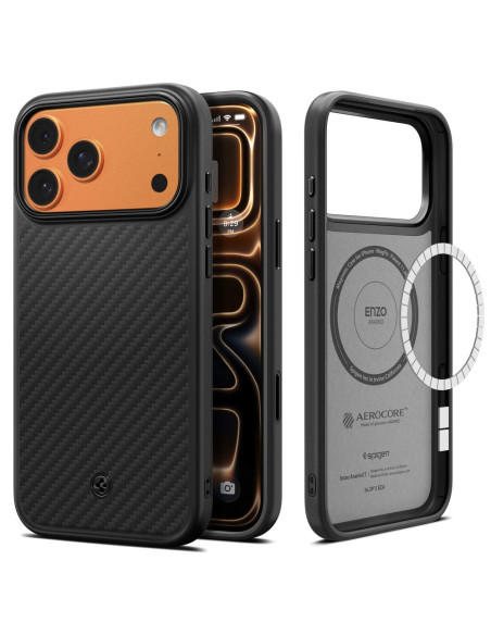 Etui iPhone 17 Pro Max Spigen Magsafe Enzo Aramid "T" Mag Czarny