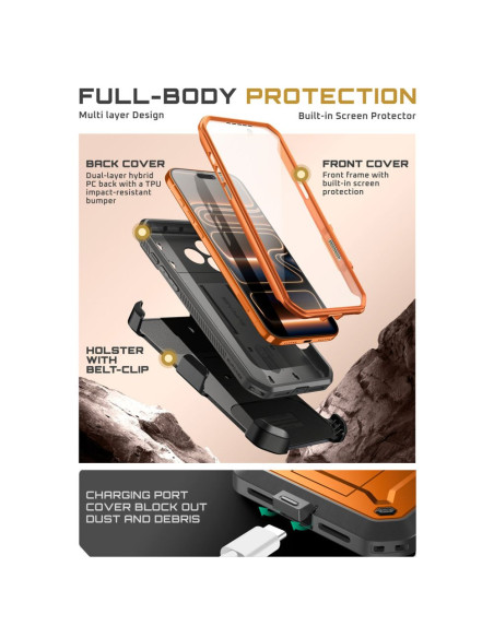 Etui do iPhone 17 Pro Max Supcase MagSafe Unicorn Pomarańczowy