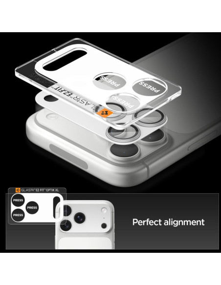 Osłona aparatu iPhone 17 Pro Max Spigen Optik Pro XL Srebrny