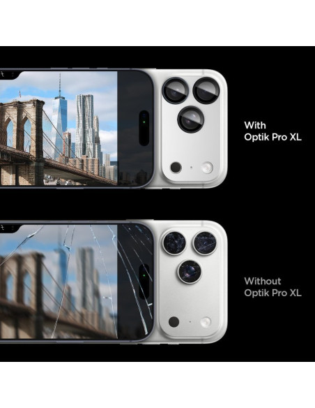 Osłona aparatu iPhone 17 Pro Max Spigen Optik Pro XL Srebrny