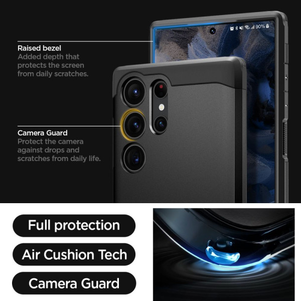 Etui Do Galaxy S23 Ultra Spigen Tough Armor Czarny