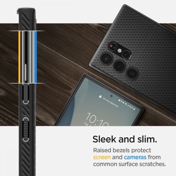 Etui Do Galaxy S22 Ultra Spigen Liquid Air Czarny Matowy